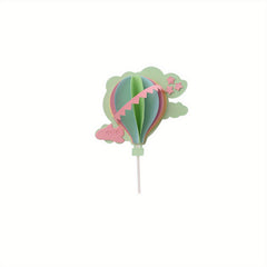6pcs Air Balloon Cloud 3D Paper Cake Toppers Cupcake Toppers