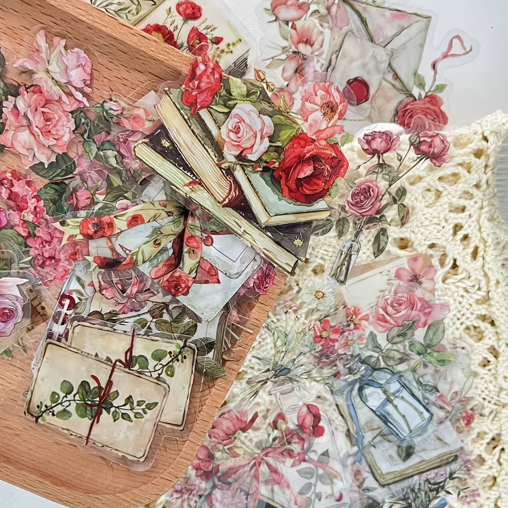 50-Pack Floral Plant Stickers for Scrapbooking