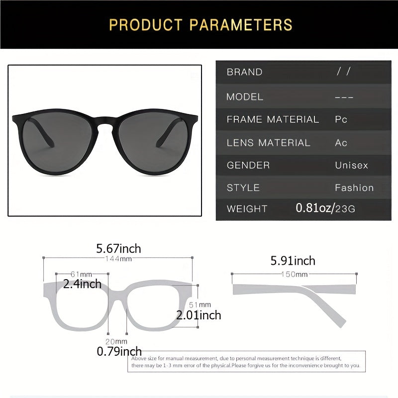 Men's Retro UV400 Sunglasses Oval Metal Frame Outdoor Sunshade Glasses