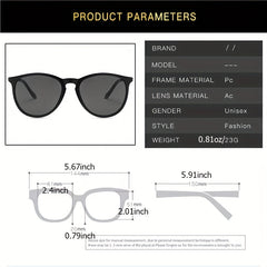 Men's Retro UV400 Sunglasses Oval Metal Frame Outdoor Sunshade Glasses