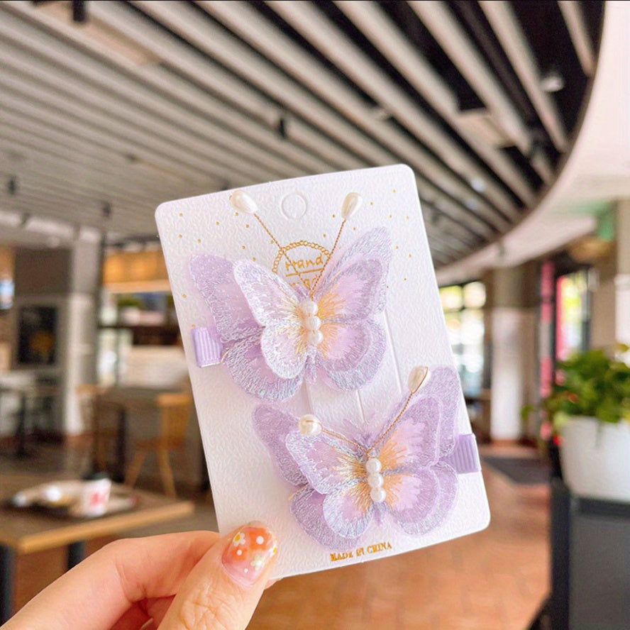 Butterfly Sweet Hair Clip Embroidery Simulation Pastoral Style Daily Dress