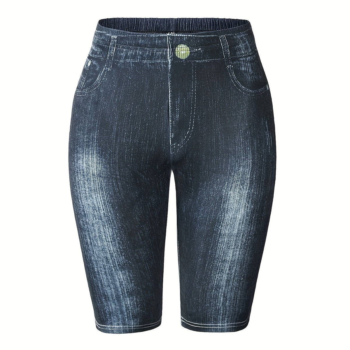 High Waist Denim Print Leggings for Women