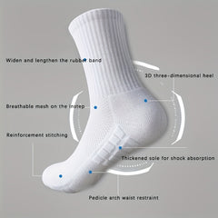 Men's Thick Cotton Sports Socks - Breathable & Anti-Odor - 3 Pairs