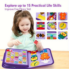 Purple Mermaid Felt Learning Board Early Education Treasure Teaching Tools