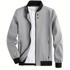 Men's Casual Zip up Regular Fit Jacket Lightweight Baseball Jacket