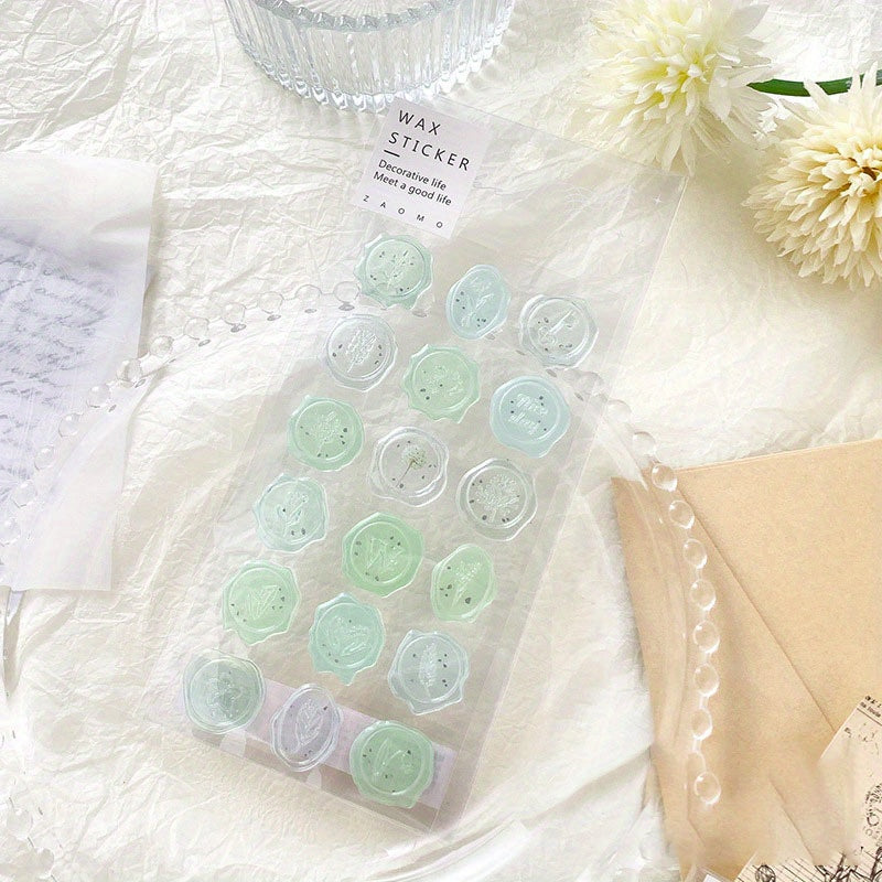 3D Sealing Wax Stickers - DIY Envelope Sealing Magazine Decor - Transparent