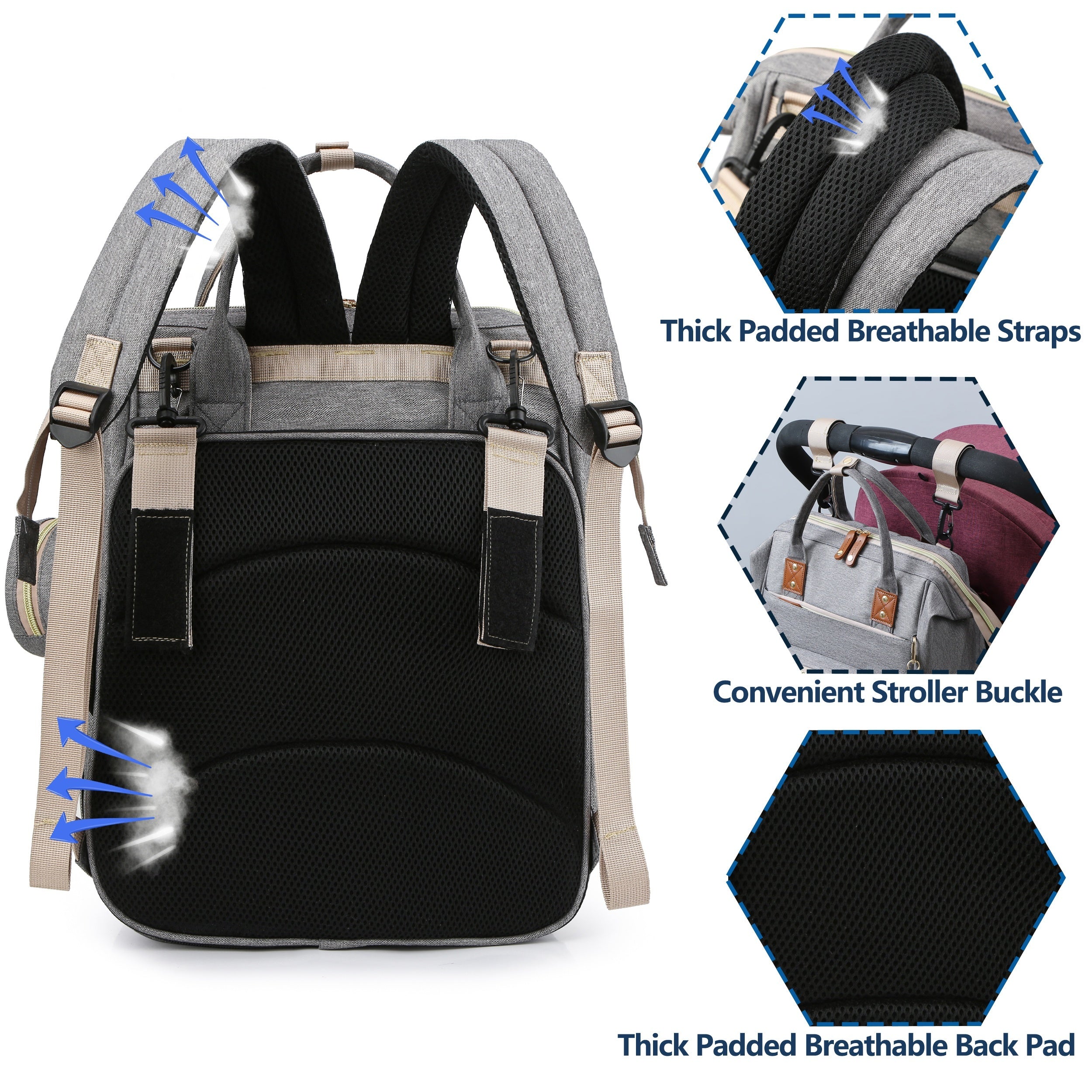 Waterproof Baby Diaper Bag Backpack with Changing Station