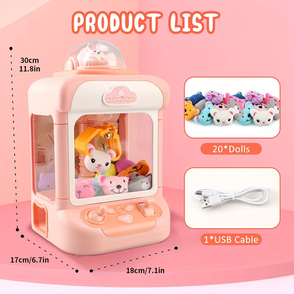 Claw Machine Clip Doll Machine Small Home Music Light Children's Gift Toy