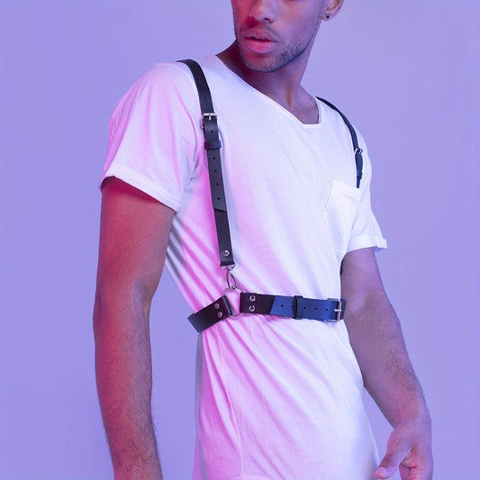 Punk Style Men's Leather Harness Shoulder Strap Belt