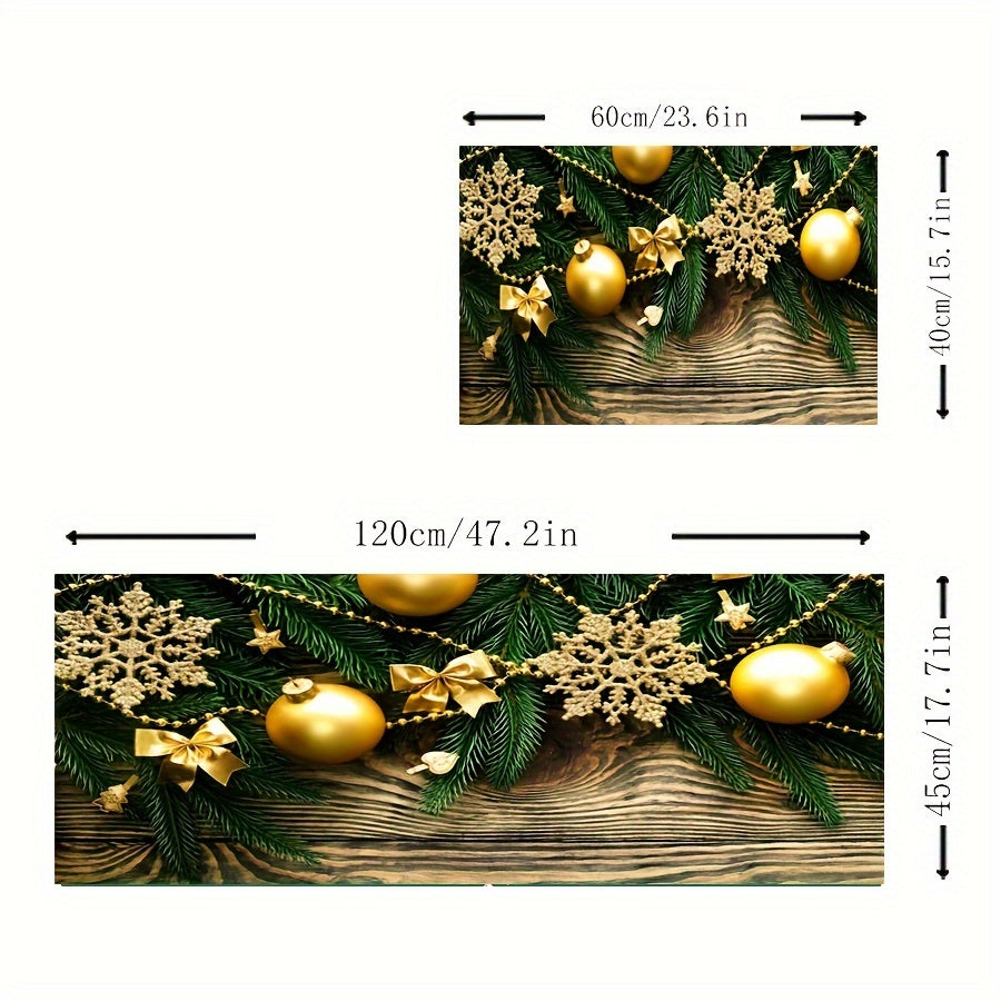 Cute Santa Claus Print Kitchen Mat - Winter Xmas Decor