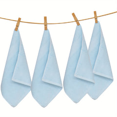 4 Cotton Wash Cloths Soft and Absorbent Face Towel Lightweight 13x13inc