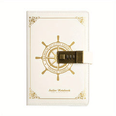 Sailor Style Retro Password Book PU Notebook With Lock Student Diary B6