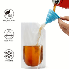 20pcs Reusable Drinking Flask Cruise Pouch Concealable Plastic Bags 16 Oz