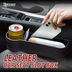 Leather Car Storage Box Seat Slot Holder Cup Mobile Phone Organizer