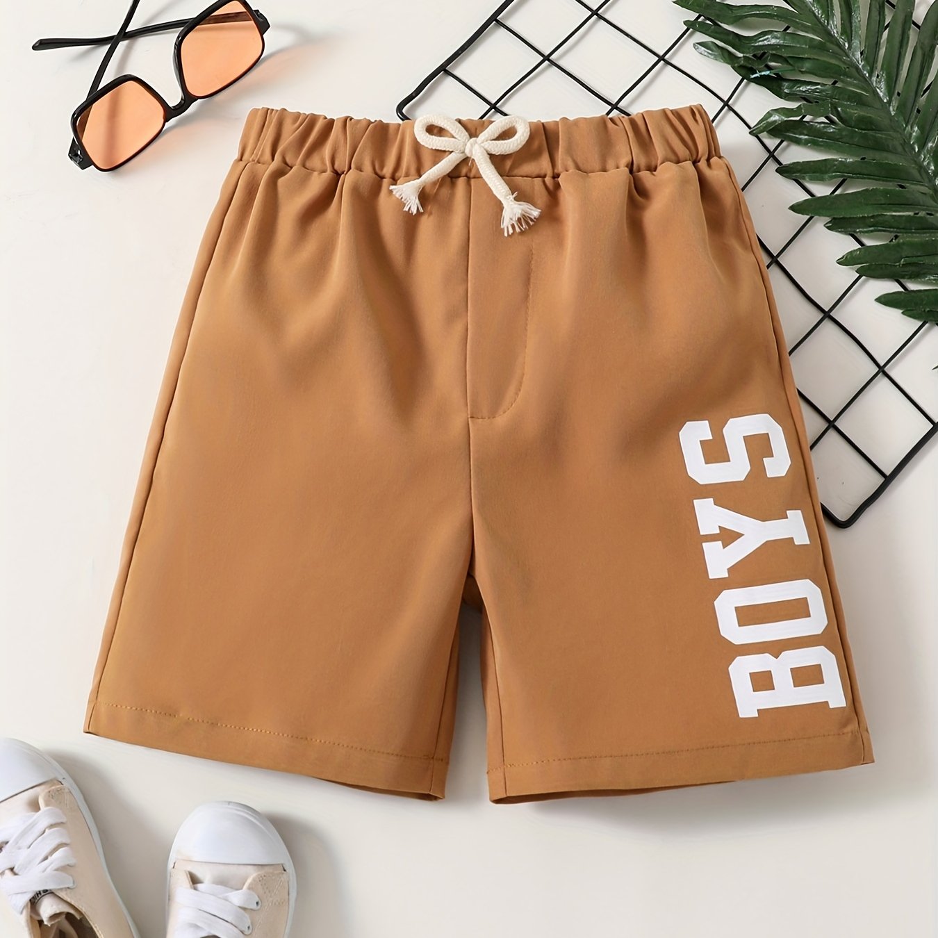 'Boys' Printed Sports Shorts, Drawstring, Big Boys, Summer Casual