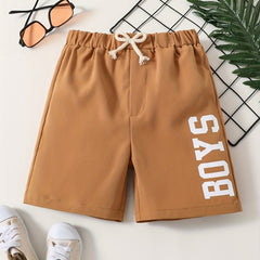 'Boys' Printed Sports Shorts, Drawstring, Big Boys, Summer Casual
