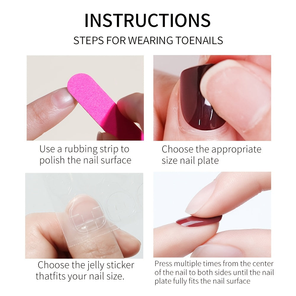 24pcs Pink French Glitter Edge Press On Nails for Halloween