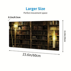 Bookshelf Pattern Mouse Pad Waterproof Gamer Keyboard Pad
