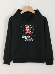 Girls Santa Claus Cartoon Hooded Sweatshirt Top