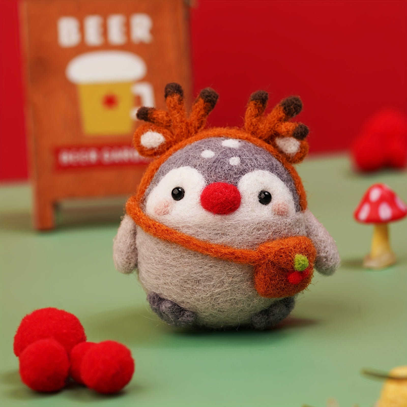 Beginner Energy Deer Needle Felting Kit DIY Art Craft