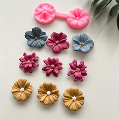 Flower Press Silicone Mould Polymer Clay Cutters Roses Earrings Pendant Making