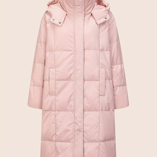 Women's Long Down Jacket with Hood for Winter Outdoor Sports