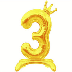1pc 81 28 Cm Digital Balloon Golden Self Standing Number Balloons 0 9