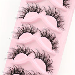 5 Pairs Fluffy Layer False Eyelashes 3D Crisscross Thick Eye Elongated Eyelashes