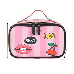 Striped Storage Bag Waterproof Makeup Bag Lightweight Travel Cosmetic Handbag