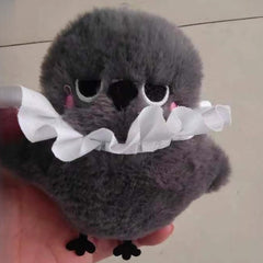 5pcs 12cm Gray Powder Blusher Small Crow Plush Toys Backpack Hook Key Chain