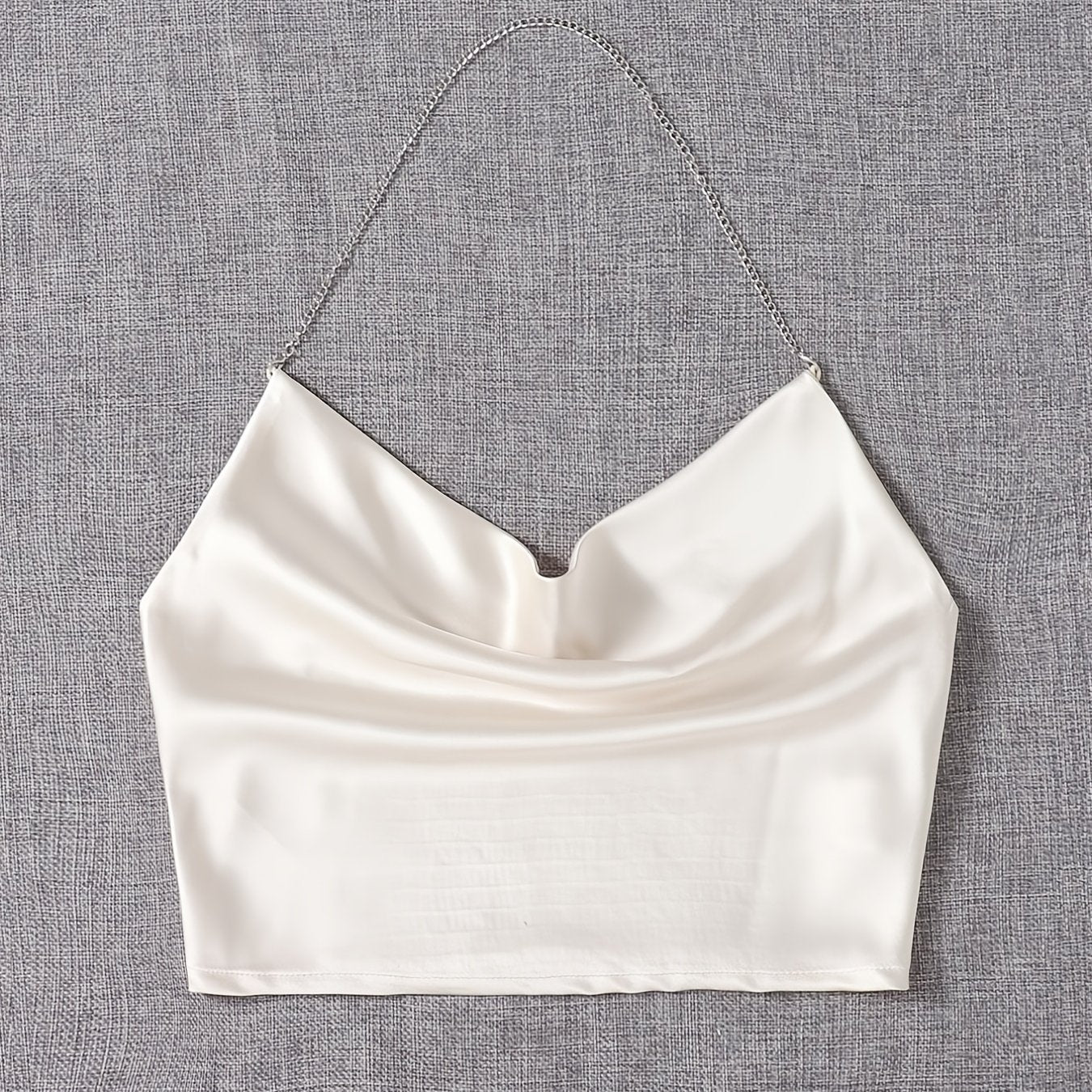 Chain Crop Halter Top Sleeveless Summer Casual Women's Clothing