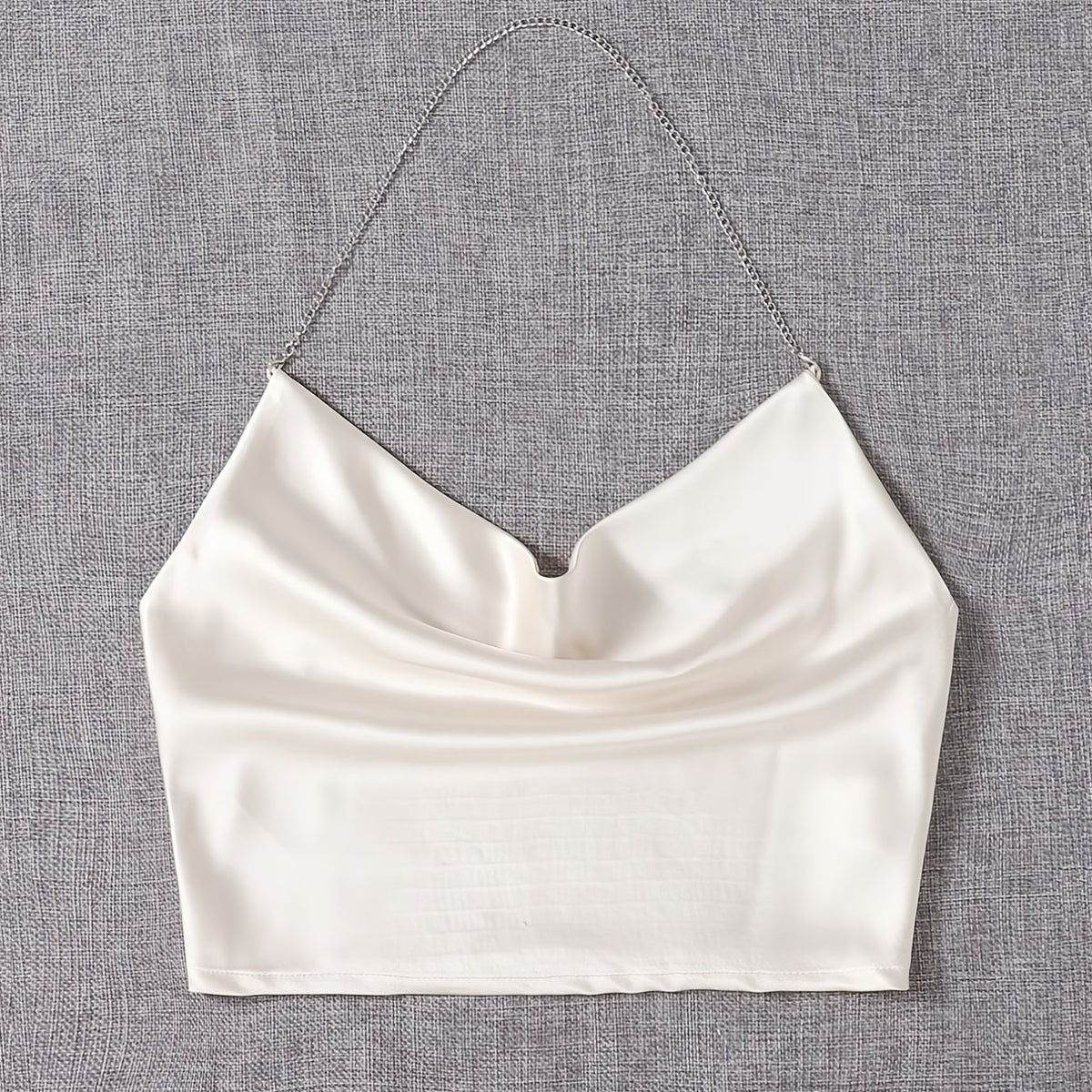 Chain Crop Halter Top Sleeveless Summer Casual Women's Clothing