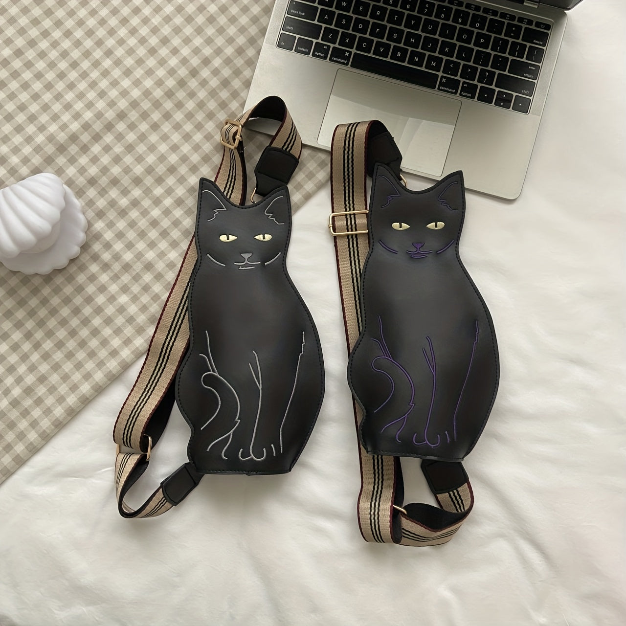 Cat Shaped Chest Bag Crossbody Bag With Wide Strap