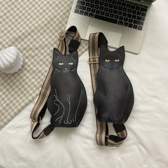 Cat Shaped Chest Bag Crossbody Bag With Wide Strap