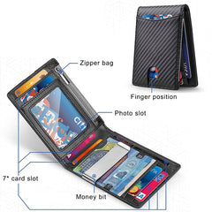 RFID Blocking Mens Slim Wallet Money Clip