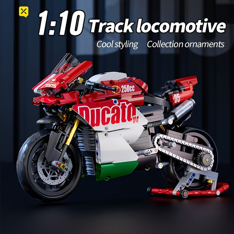 Building Blocks Car Motorcycle 1 10 Sports Car Shape Red Appearance Intelligent