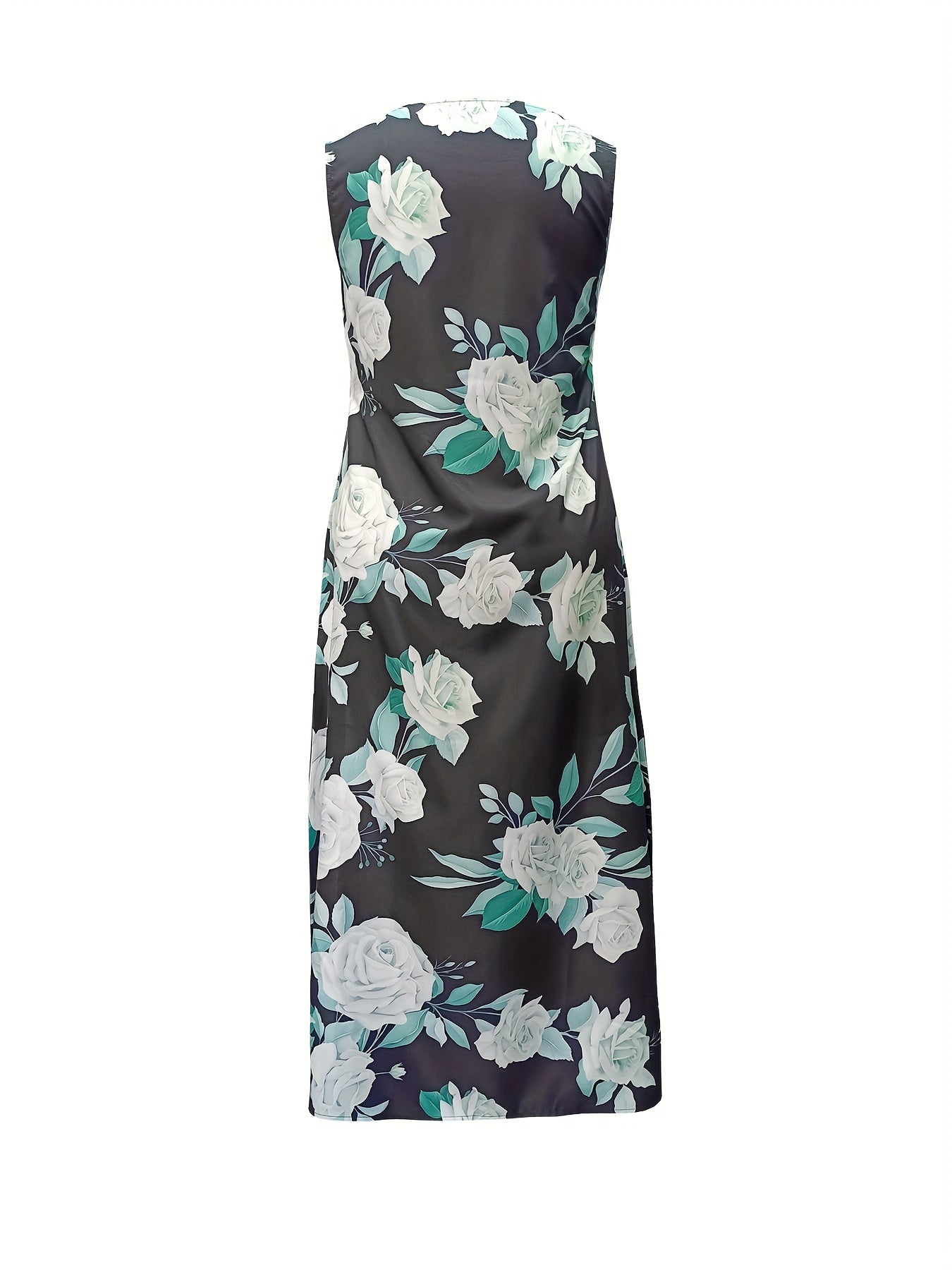  Floral Print Maxi Tank Dress