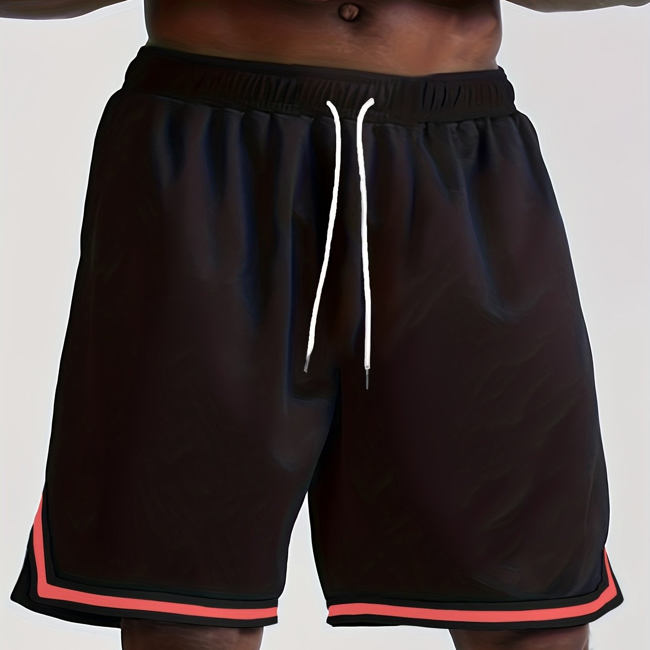 Quick Dry Men's Elastic Waist Drawstring Shorts for Summer Gym