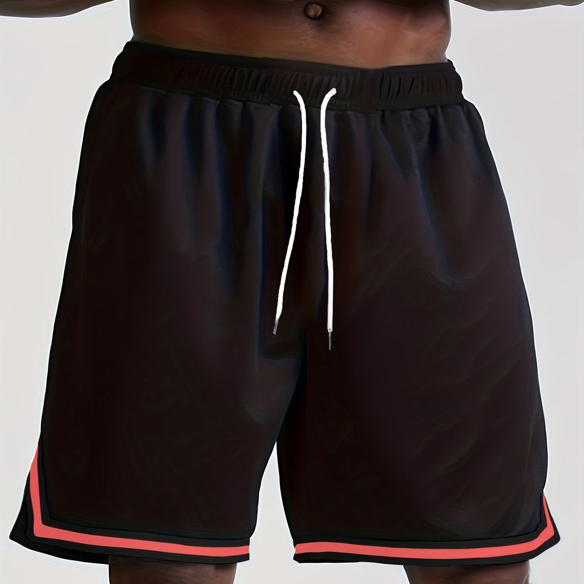 Quick Dry Men's Elastic Waist Drawstring Shorts for Summer Gym