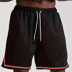 Quick Dry Men's Elastic Waist Drawstring Shorts for Summer Gym