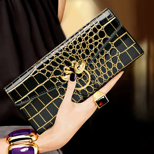 Crocodile Texture Clutch Wallet for Fashionistas