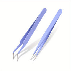 2pcs Colorful Tweezers Set with Bag