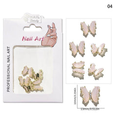 Aurora Butterfly Nail Stickers with Rhinestone Jewels for Sparkling Manicure