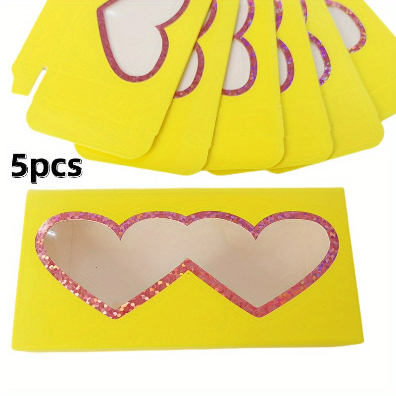 5pcs 3D Heart Mink Eyelashes False Eyelashes with Box