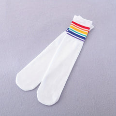 Colorful Striped Knit Socks for Girls