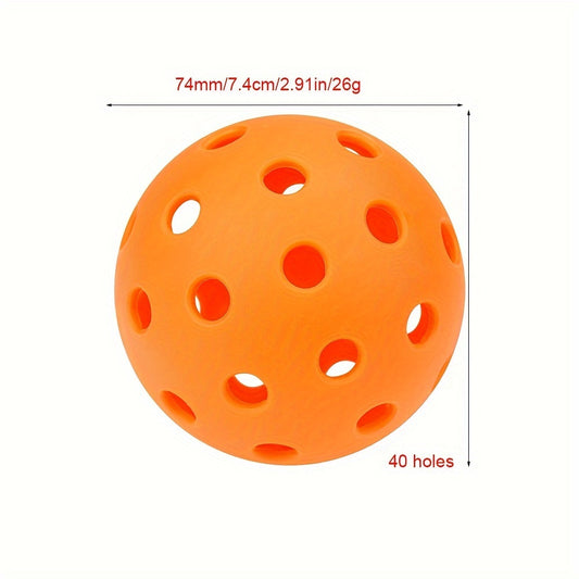 4pcs 40 Holes 74mm Colorful Pickleball High Elasticity