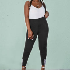  High Waist Leggings with Cross Detail