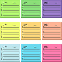 9pcs Multicolor Fluorescent Memo Pad Sticky Notes