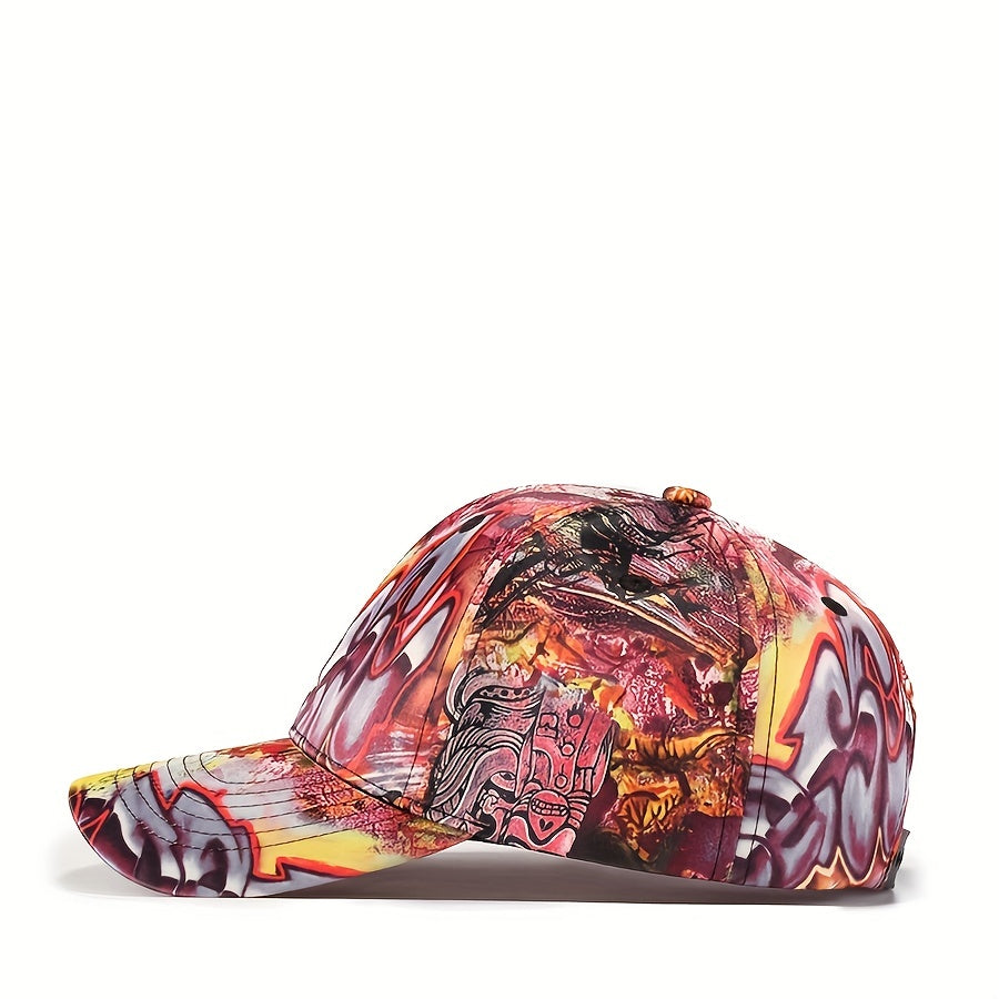 Graffiti Printed Baseball Cap Hip Hop Sun Hat Unisex Adjustable Sports Dad Hat
