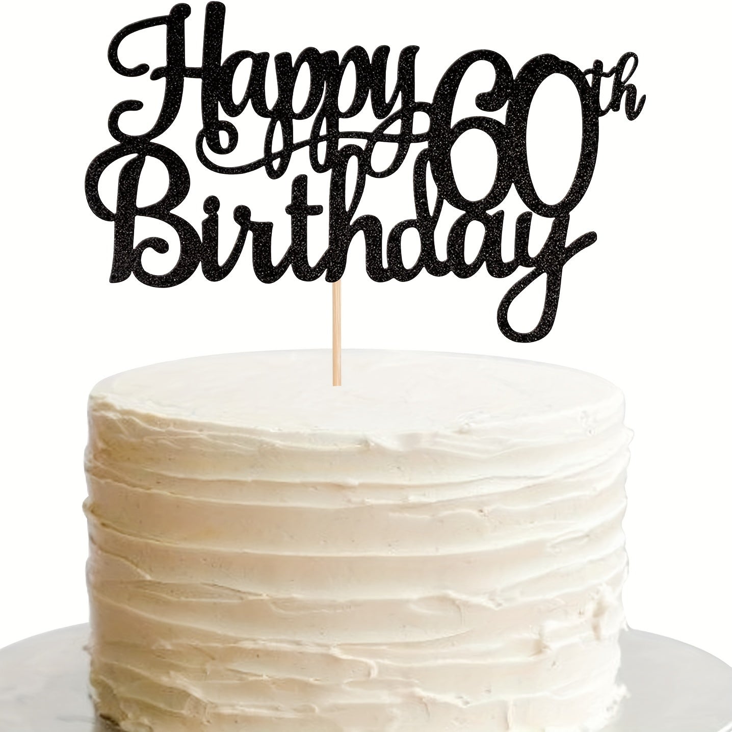 Glitter Happy 60th Birthday Cake Topper - Fabulous Party Decor
